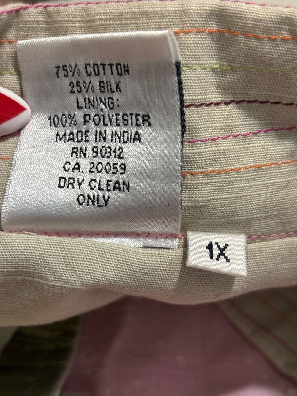 Parsley & Sage Patchwork Button-Front Blazer in Pink and Green - Picture 7 of 8